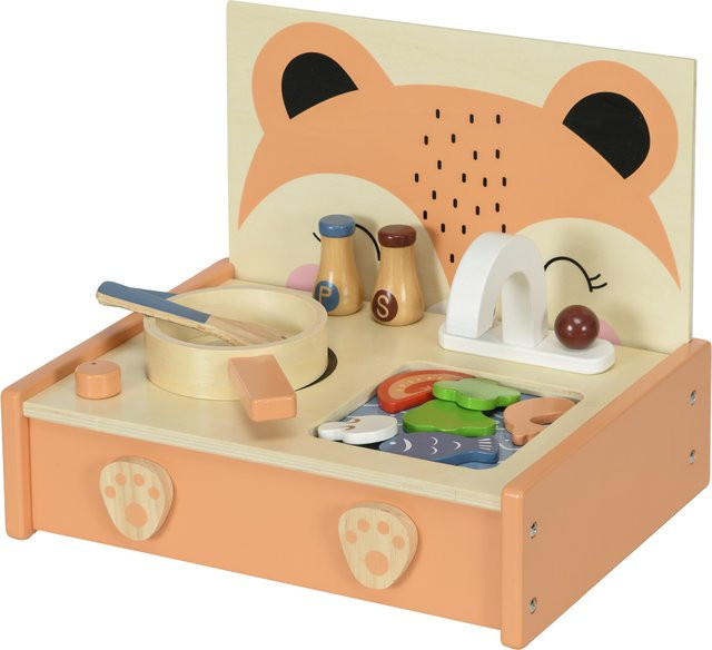 AIYAPLAY Mini-Küche aus Holz, Fuchsmuster, Rollenspiel, ab 3 Jahre - Bild 1
