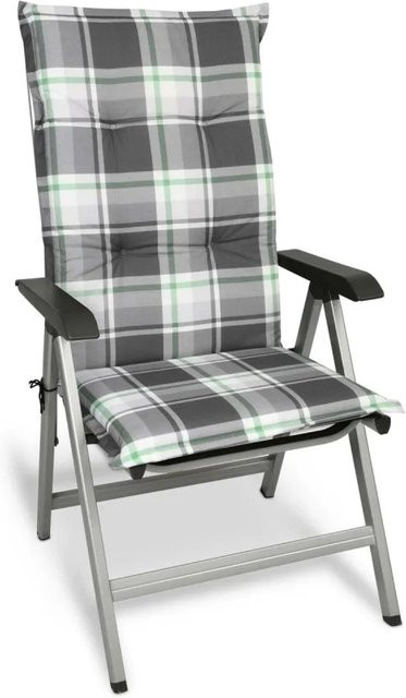 Beautissu Sunny MK Hochlehner Mintgrün Kariert B: 120 cm, T: 50 cm, H: 6 cm - Bild 1
