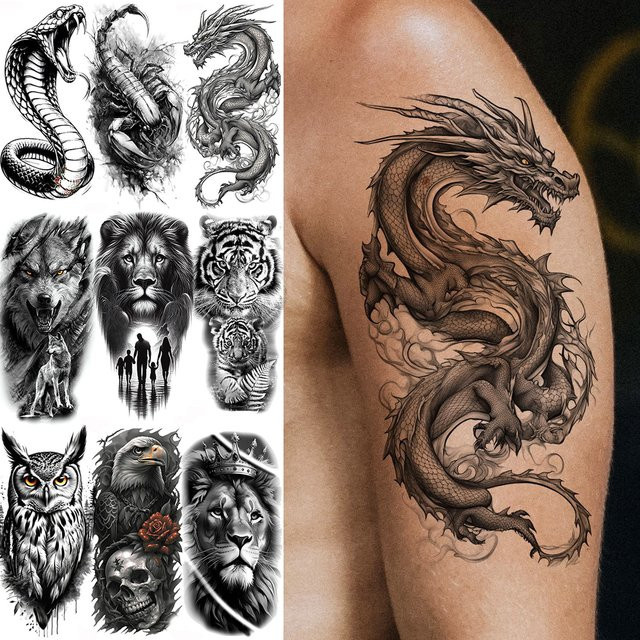 YURAN Temporäre Tattoos, Unisex, 1 Blatt - Bild 1