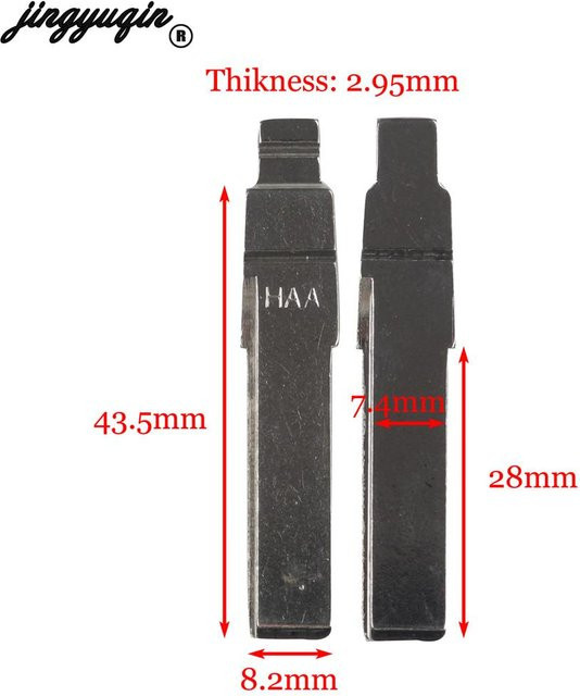 Jingyuqin 2er-Set Faltbare Schlüsselklingen für Audi, VW Passat, Bora, Seat und Skoda kompatibel mit HU66 und Uucut Fernbedienung - Bild 1