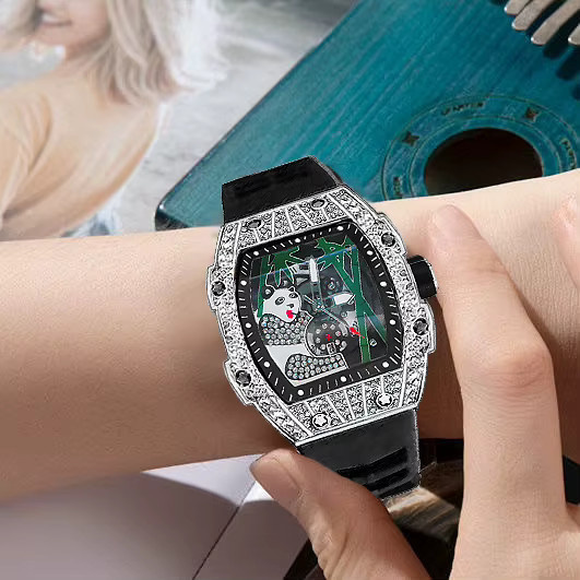 STARPERISH Armbanduhr Tonneau, Quarz, Edelstahl, Diamantbesetzt, Herren - Bild 3