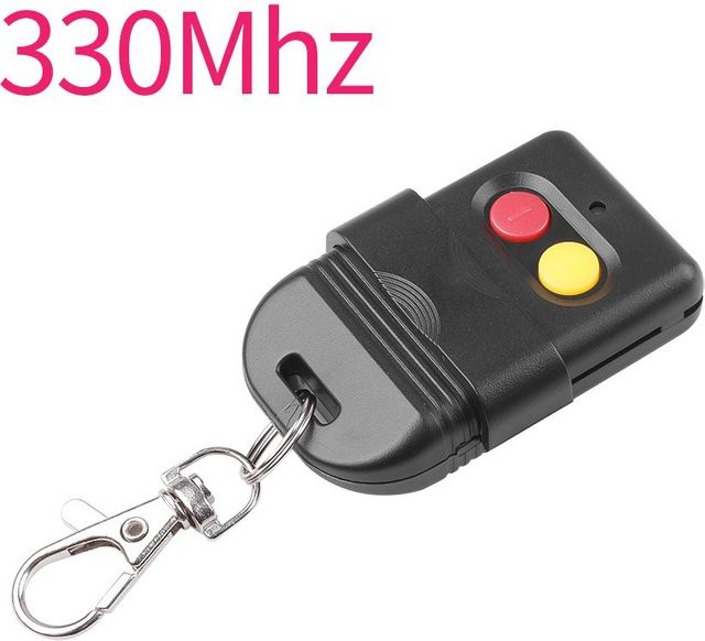 Meiteai-Car&Motor Universal-Funkfernbedienung mit 2 Tasten und 8 DIP-Schaltern für Garagentore und Tore, 433MHz und 330MHz, Schwarz - Bild 1