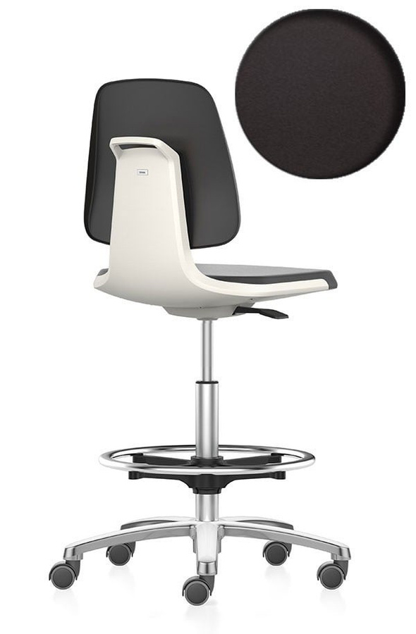 Arbeitsdrehstuhl Labsit von BIGBOXX in Schwarz mit Rollen und Fußring für dein Home-Office - Bild 1