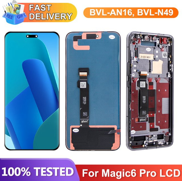 Honor Magic6 Pro LCD Display Touchscreen Ersatz mit 120 Hz Digitizer Montage in Schwarz für 6,8 Zoll Modelle - Bild 1