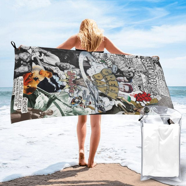 Green Day Rock Band Tour Strandtuch aus Mikrofaser, Mehrfarbig, B/H: 70 x 140 cm - Bild 1