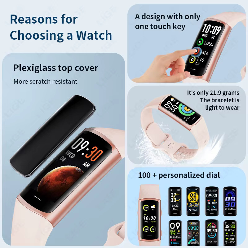 LIGE Smartwatch, Blau, Silikon, Unisex - Bild 2