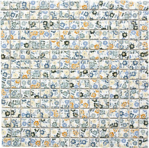 HuH Mosaikfliese Retro Wandbelag Keramik Weiss Multicolour B/L: 30,5 x 30,5 cm - Bild 1