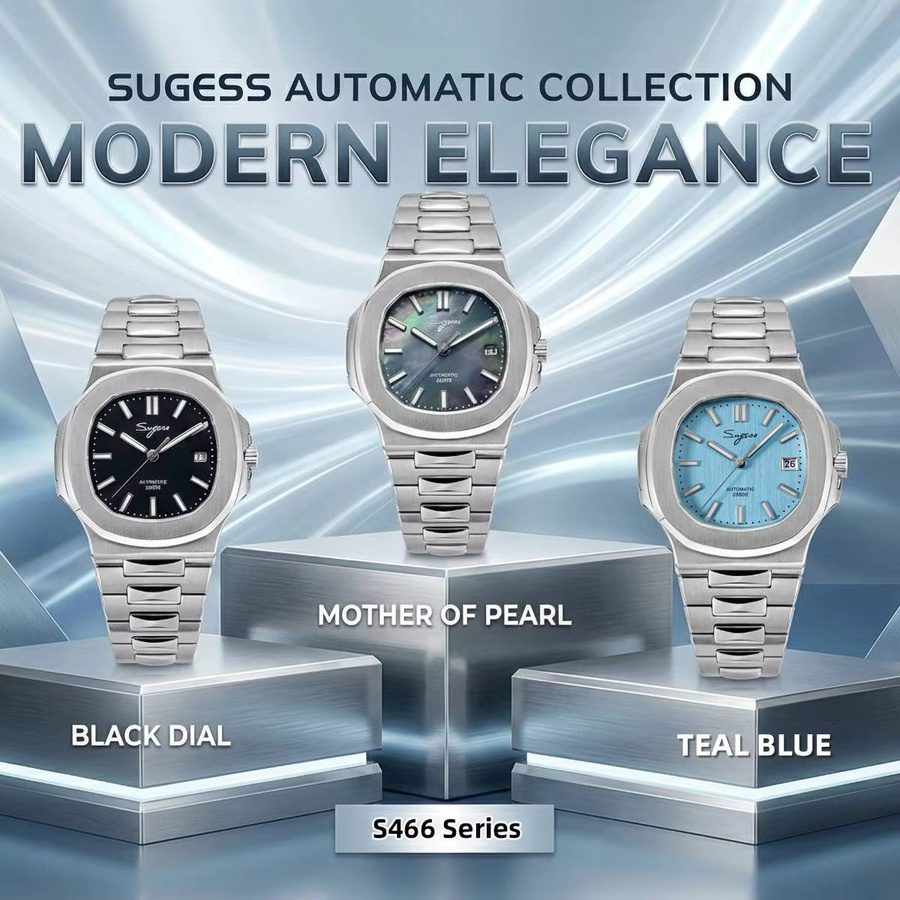 Sugess Armbanduhr Automatik, Edelstahl, Silber, Herren - Bild 2