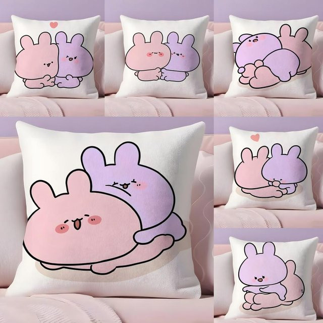 Asamimichaan Sleep Kissenbezug aus Plüsch mit unsichtbarem Reißverschluss, quadratisch, Schwarz und Weiß, Breite: 30 cm, Höhe: 30 cm - Bild 1