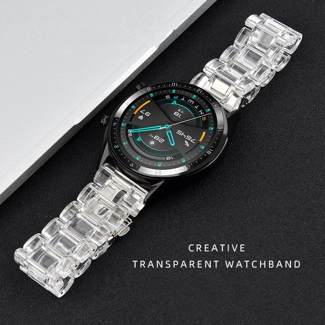 TINUORA Uhrenarmband Acryl, transparent, Weiß, Unisex - Bild 1
