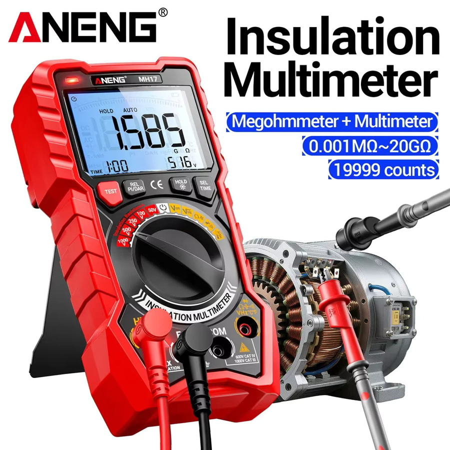 ANENG 2-in-1 Isolationswiderstandsmessgerät und digitales Multimeter MH17 mit True RMS und wiederaufladbarem Akku für AC/DC Spannung - Bild 6