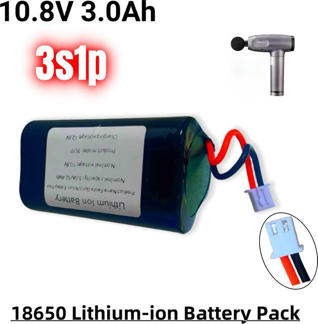 Aimjin 3S1P Li-Ionen-Akku 10,8 V 3000 mAh für MUKASI BOOSTER Massagepistolen und Faszienpistolen mit BMS für DIY-Installation - Bild 1