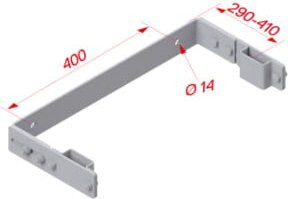 Hymer Wandhalter U-Form verstellbar aus verzinktem Stahl in Grau - Bild 1