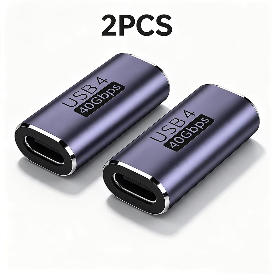 NNBILI 2 Stück USB4.0 Adapter 40 Gbit/s 90 Grad rechtwinklig USB Typ C Stecker auf Buchse mit 100 W Schnellladefunktion für Laptops und MacBook - Bild 6