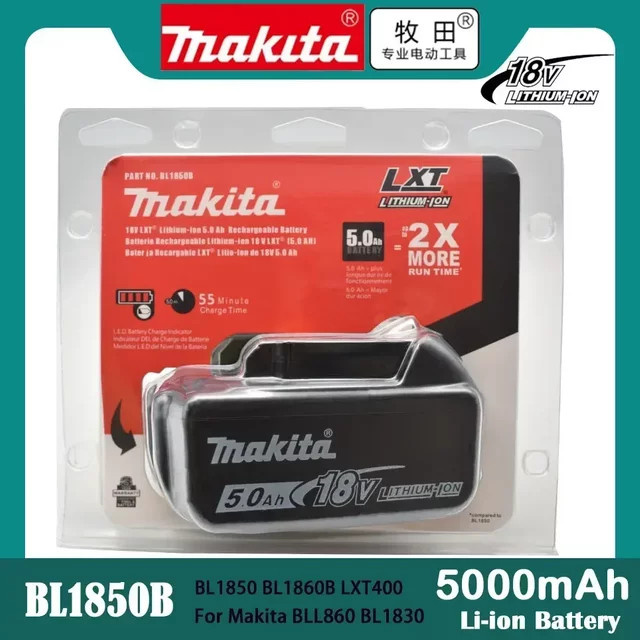 Makita 18 V Lithium-Ionen Akku LXT BL1860B mit 5,0 Ah in Schwarz - Bild 1