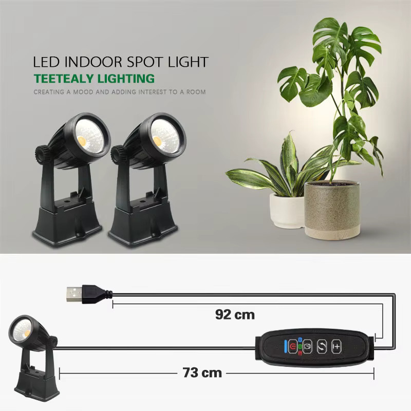 Teetealy USB LED Pflanzenbeleuchtung Schwarz, dimmbare 5W Uplight-Spotlampe für den Innenbereich - Bild 6