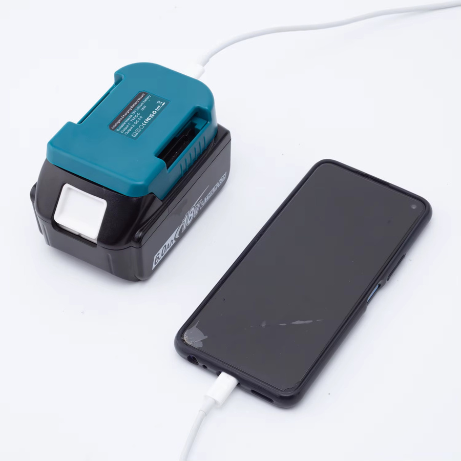 Makita Tragbarer Adapter für 18V Lithium-Akkus zur mobilen Stromversorgung und zum schnellen Aufladen von Mobiltelefonen - Bild 2