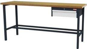 STIER Werkbank mit 1x150 mm Schublade in Grau und Mehrfarbig, B/T/H: 200 x 60 x 96 cm - Bild 1