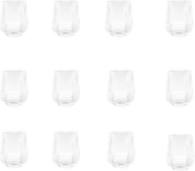 Mulex Trinkgläser Set Tumbler geriffelt transparent 430 ml - Bild 1