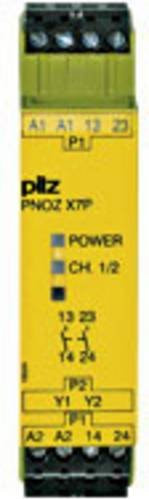 PILZ Sicherheitsschaltgerät PNOZ X7P 24VAC/DC 2n/o 2 Schließer, Farbe: Gelb, B/H/T: 22,5 x 94 x 121 mm - Bild 1