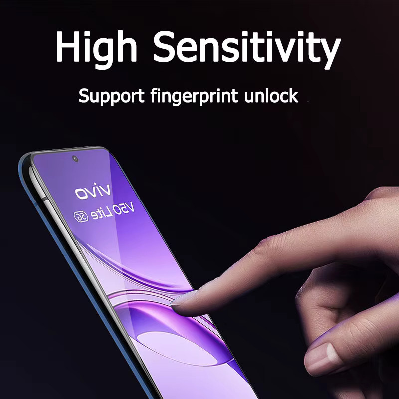 Displayschutzfolie aus gehärtetem Glas für Vivo V50 Lite, 6,77 Zoll, transparent, kratzfest und fingerabdruckfreundlich, 1–4 Stück - Bild 3