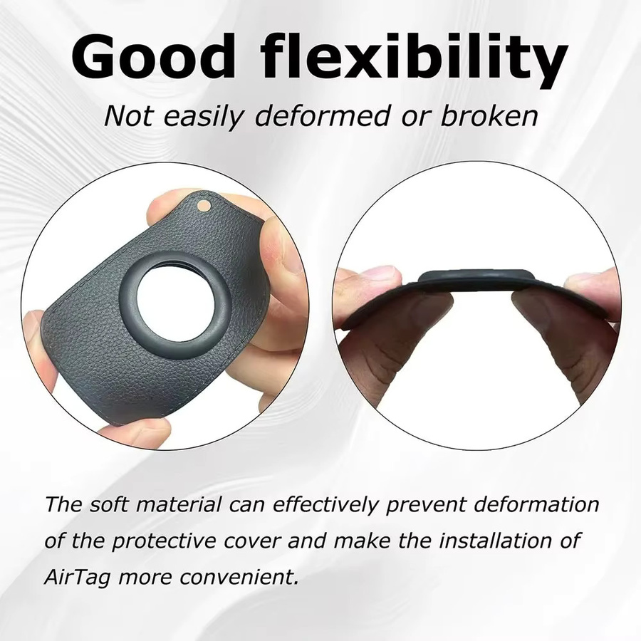 Ultradünner TPU-Schutzkartenhalter für AirTag in Schwarz als Anti-Verlust-Kartenhülle für Geldbörsen, Schlüssel und Reisezubehör - Bild 2