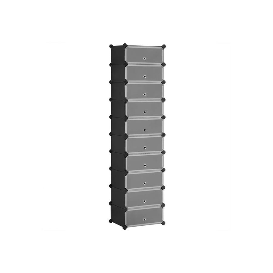 Songmics Regal mit 10 Ebenen in Schwarz, B/T/H: 31 x 43 x 173 cm - Bild 2
