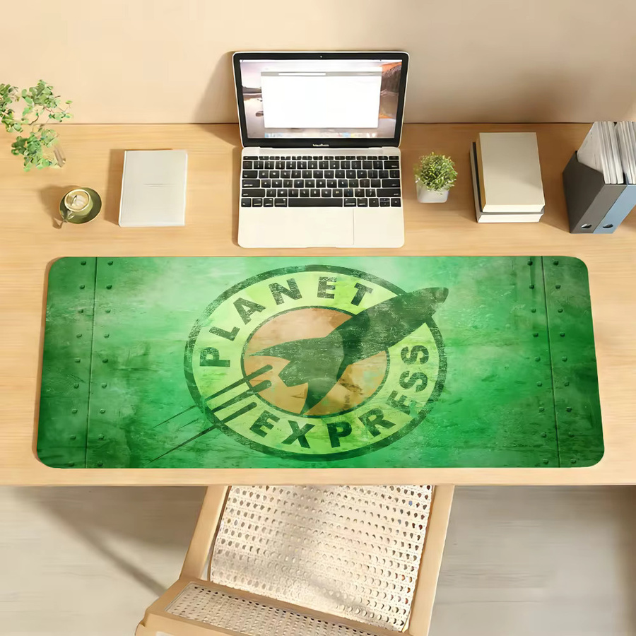 Futurama Mauspad mit Cartoon-Motiv in Grün, rutschfeste Gamer-Schreibtischunterlage aus Gummi für Laptop und Büro - Bild 3