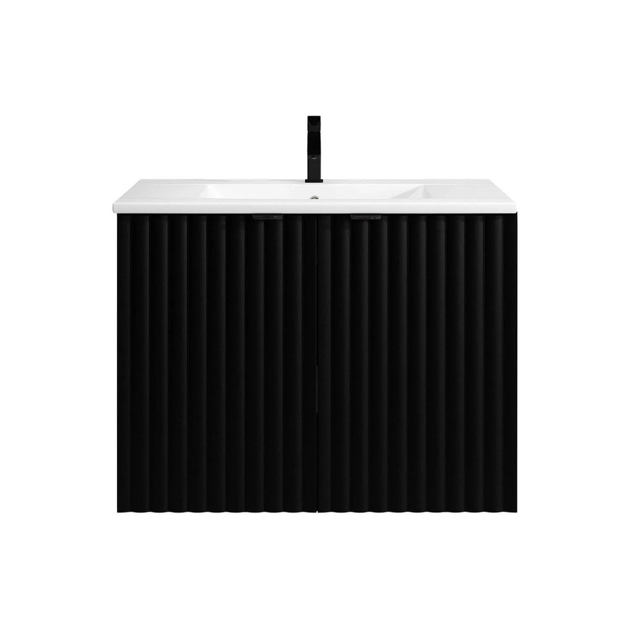 Vente-unique Einzelwaschtisch Zilga in Schwarz mit Streifenoptik, Breite: 80 cm - Bild 2