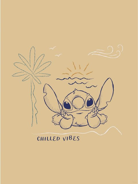 Komar Disney Lilo and Stitch Chilled Vibes Wandbild Paper Poster, Multicolor und Orange, Breite: 30 cm, Höhe: 40 cm - Bild 1
