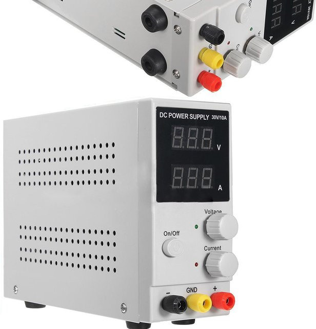 Digitales DC-Labornetzteil 0-30V 0-10A in Weiß, einstellbares Netzteil zum Laden von Batterien und Elektronikgeräten - Bild 1