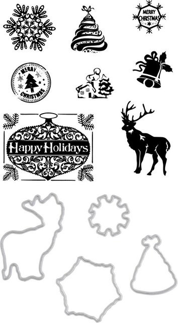 Stanzformen- und Stempel-Set Happy Holidays - Bild 1