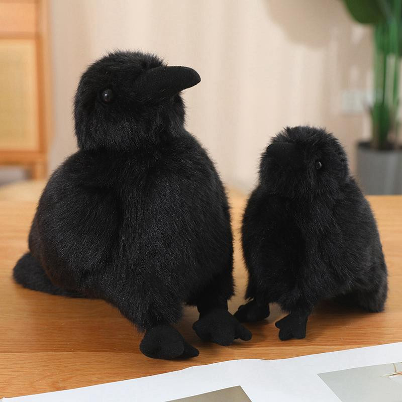 GDzaccly Schwarze Raben Plüschtier Dekokissen 35cm - Bild 4