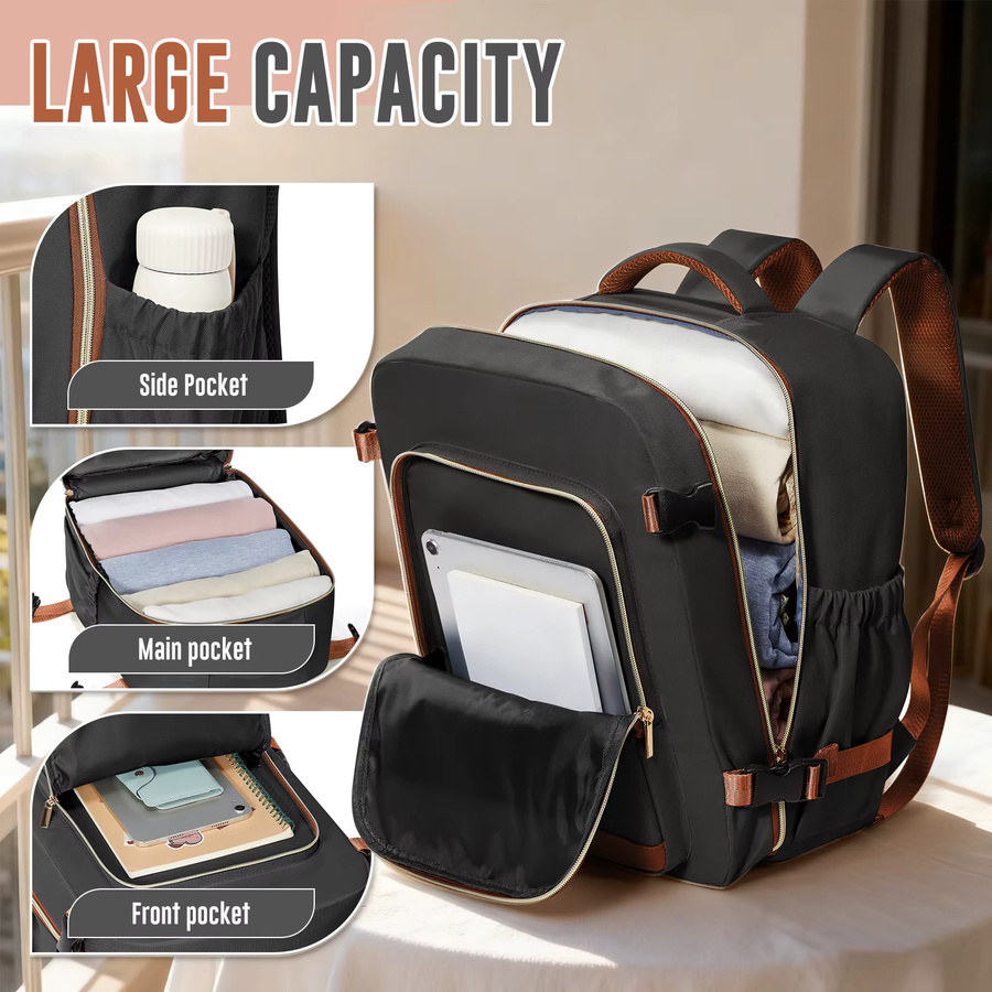 Fewchor Vakuumrucksack als komprimierte Aufbewahrungstasche für Kleidung, Handgepäck-Laptop-Rucksack für Ryanair-Reisen, B/H/T: 40 x 30 x 30 cm - Bild 3