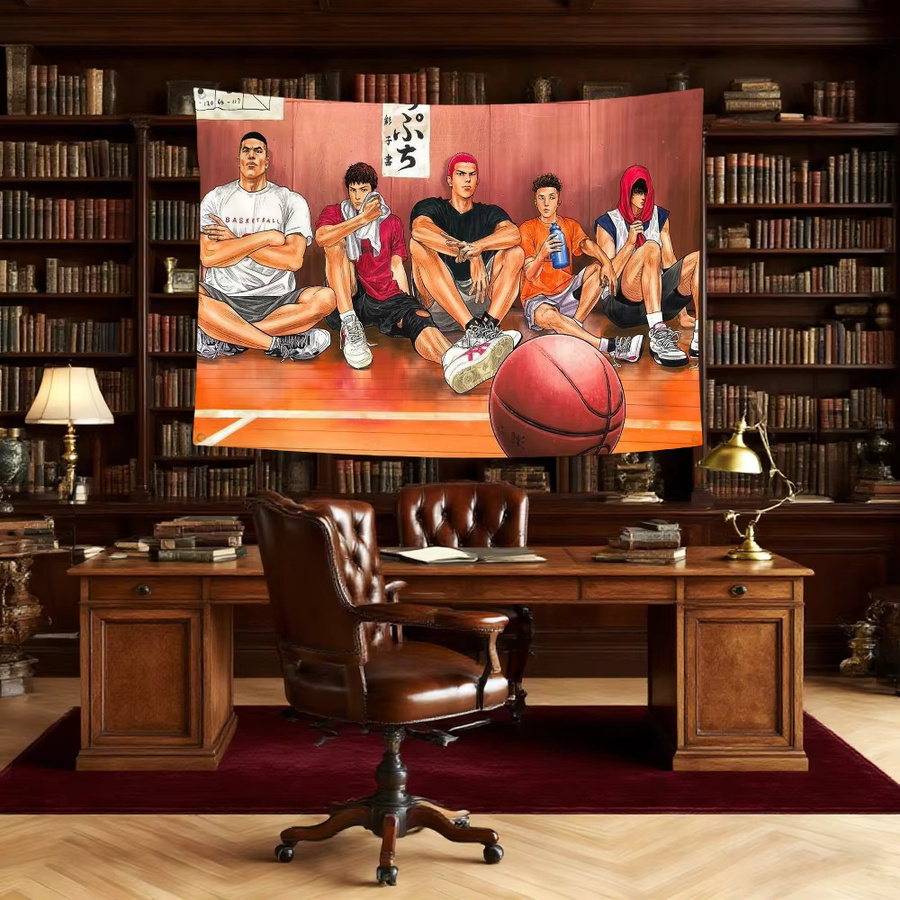 S-SlamS Basketball-Anime-Flagge in Multicolour, rechteckiges Textil-Banner für Innen und Außen, Breite: 60 cm, Höhe: 40 cm - Bild 2