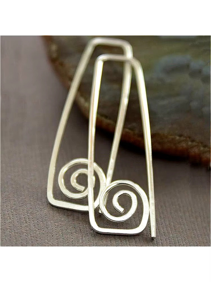 YoYo Ohrringe, versilbert, Geometrie, Spirale, Damen - Bild 6