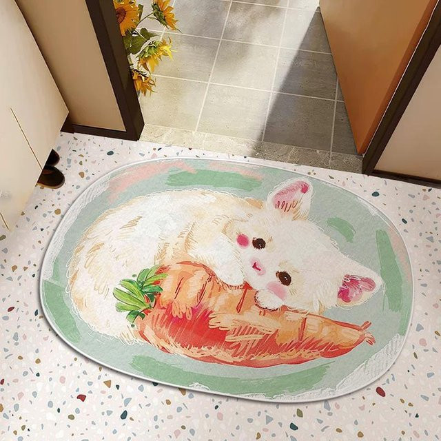 Saugfähige Bodenmatte mit Tier-Motiv aus Polyester, rutschfest und pflegeleicht, B/T: 60 x 40 cm, Mehrfarbig - Bild 1