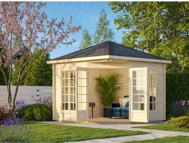 Palmako Holz-Pavillon Melanie Grau mit Fußboden B/T/H: 280 x 280 x 297 cm - Bild 1
