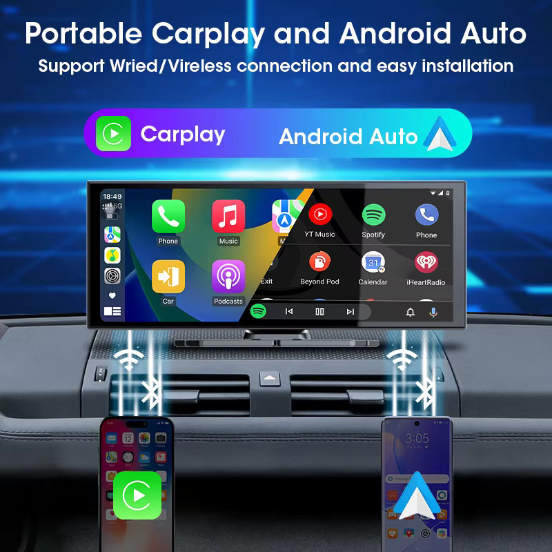 Jansite Tragbares Universelles Autoradio mit 11,26 Zoll HD-Touchscreen in Schwarz mit Apple Carplay, Android Auto, GPS, WIFI und Bluetooth - Bild 3