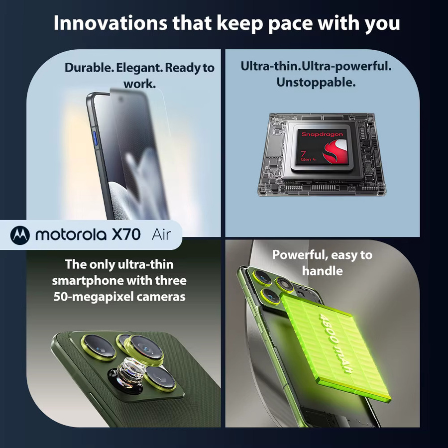 Motorola Edge 70 Smartphone mit Global ROM, Snapdragon 7 Gen 4, 6,7 Zoll 120 Hz Display, 50 MP Hauptkamera und 4800 mAh Akku in Schwarz - Bild 5