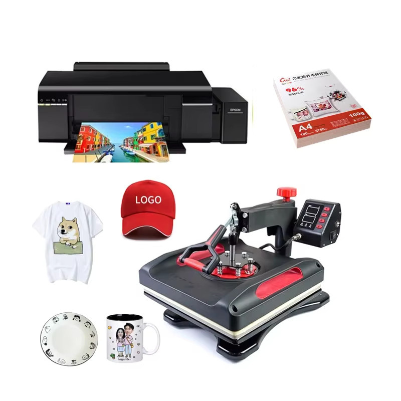 8 in 1 Combo Sublimation Wärmeübertragungsmaschine für DIY Projekte mit T-Shirts, Bechern, Kappen und Flaschen in Schwarz - Bild 2
