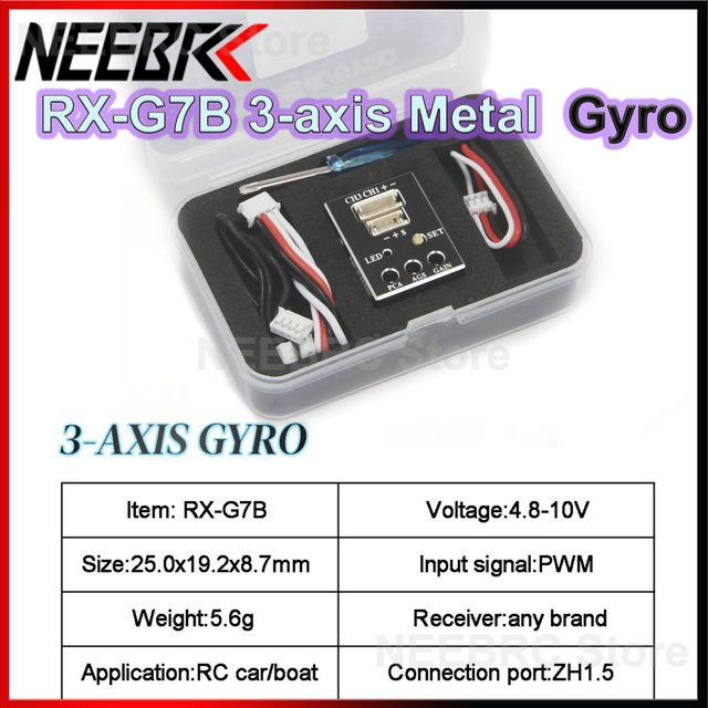 NEEBRC RX-G7B 3-Achsen-Gyro RC Auto Drift Stabilisator, CNC Metallgehäuse - Bild 1