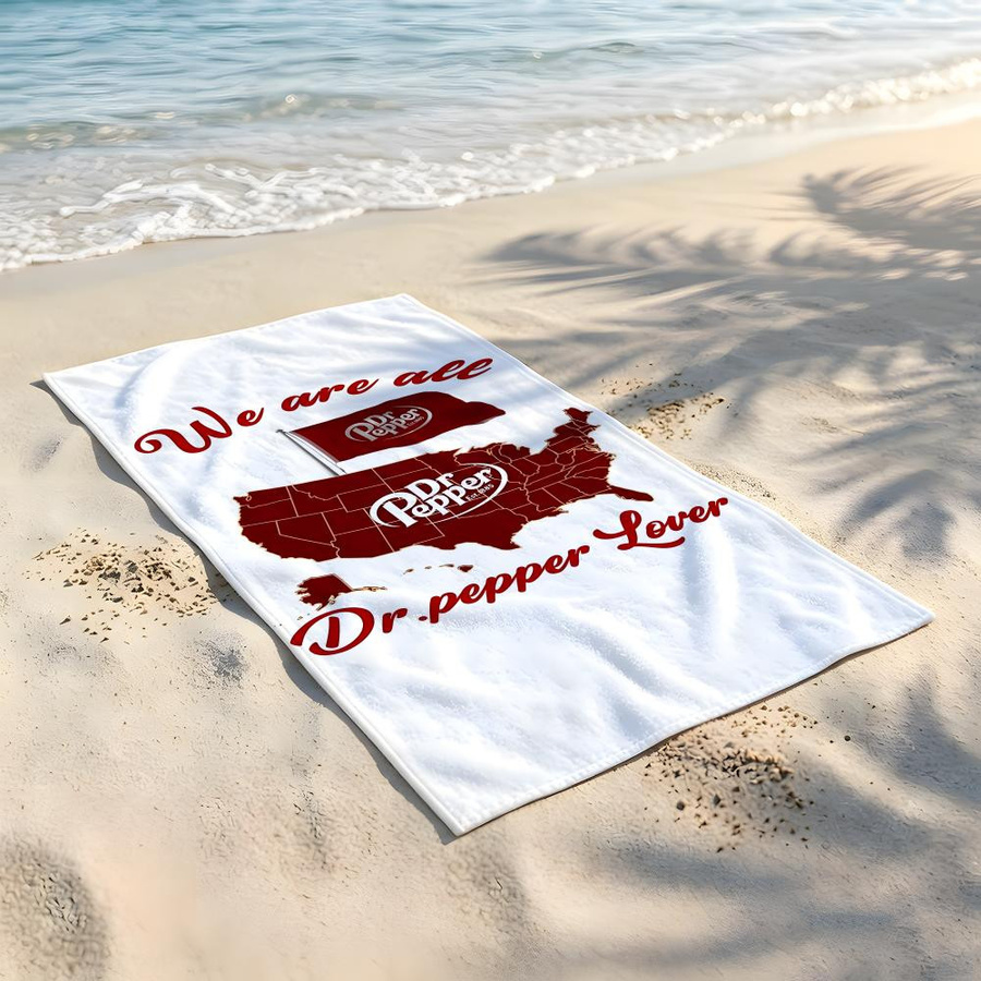 D-Dr P-Pepper Mikrofaser Handtuch für Strand, Reise und Fitness, Weiß, B: 35 cm, T: 60 cm - Bild 3