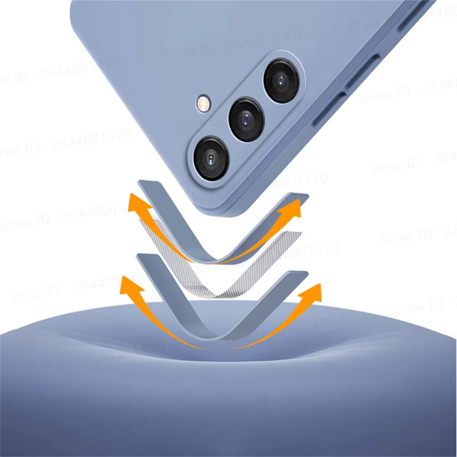 Stoßfeste quadratische Silikon-Schutzhülle für Samsung Galaxy S25 S24 Ultra S23 FE S22 S21 Plus A15 A54 A55 A14 A34 in Pink - Bild 3