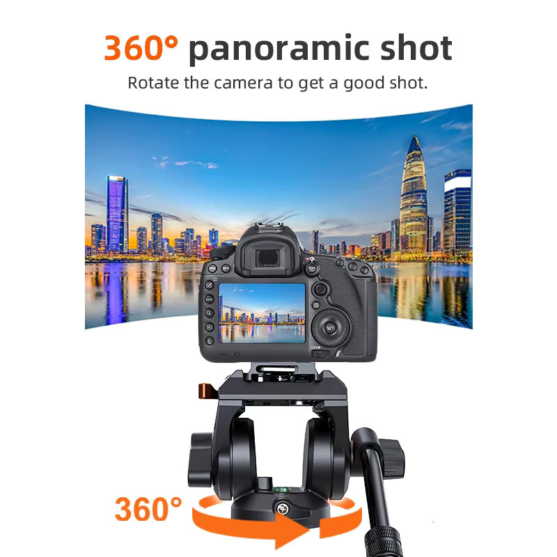 COMAN Q6 Video-Fluidkopf Kamerakopf in Schwarz für Stativ, DSLR und DJI RS sowie Manfrotto kompatibel - Bild 6