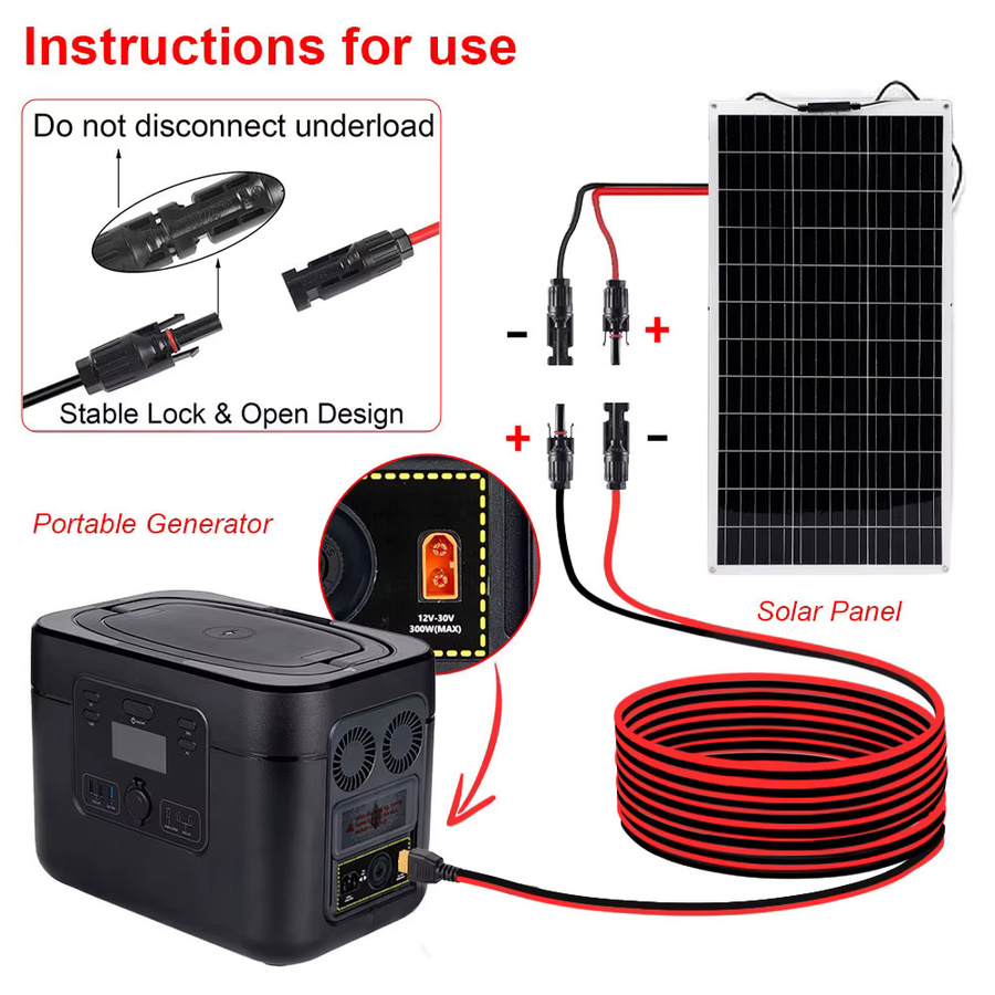 HulitTop XT60 Verlängerungskabel 12AWG mit 6m Länge und 8 Kabelklemmen für Auto, Motorrad und Solarpanel - Bild 4