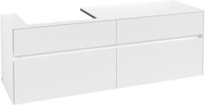 Villeroy & Boch Waschtischunterschrank Collaro in Weiß Matt mit linksseitigem Waschtisch, Wandmontage, B/T/H: 160 x 54,8 x 50 cm - Bild 1