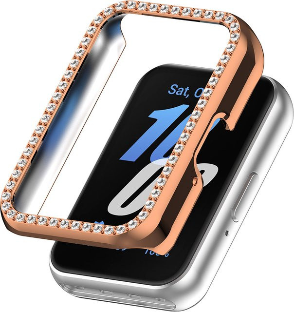 VODOOL PC-Schutzhülle mit Diamant-Einlage für Samsung Galaxy Fit 3 SM-R390 in Weiß - Bild 1