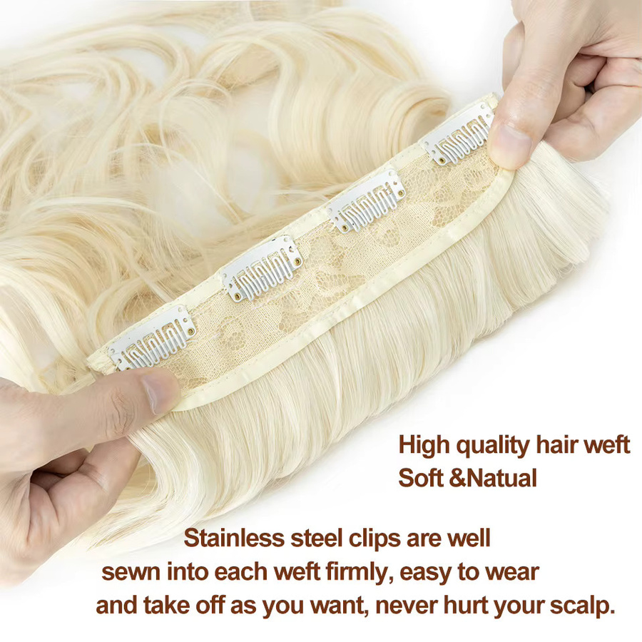 Benehair Clip-In Haarverlängerungen, 4-teiliges Set, Wellige Lockige, 22 Zoll, 180g, Damen - Bild 2