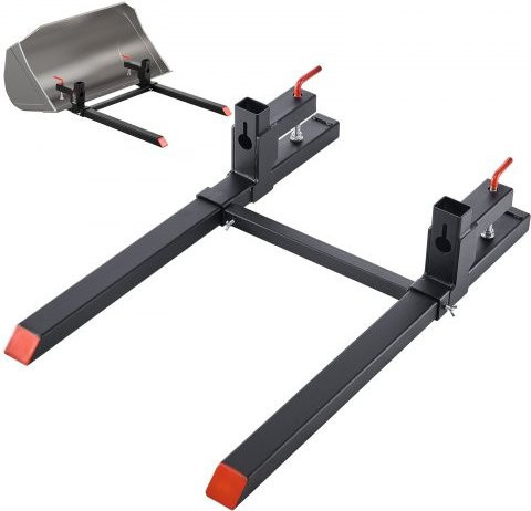 VEVOR Palettengabeln zum Anklemmen, Schwarz, Tragkraft 907 kg, Gesamtlänge: 109 cm, mit verstellbarer Stabilisatorstange für Traktoranbaugeräte, Ladeschaufel und Kompaktlader - Bild 1